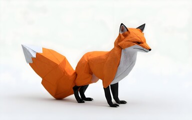 Origami Fox - Geometric Beauty