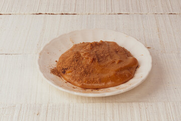 Natilla traditional Colombian food - Christmas atmosphere.