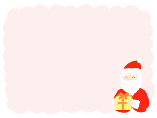 プレゼントを持つかわいいサンタクロースのフレーム