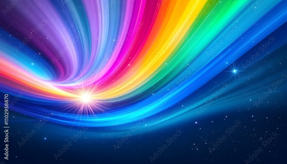Poster rainbow rays curve sunburst multicolored with abstract background texture wallpaper pattern. seamles