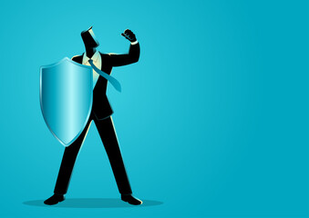 Concepts of risk management, defense from cyber attack, safeguard, guarantee, threats control, insurance, protection in the business, corporate security, or resilience in challenging environments