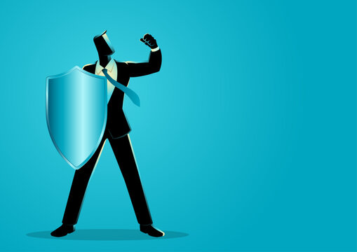 Concepts of risk management, defense from cyber attack, safeguard, guarantee, threats control, insurance, protection in the business, corporate security, or resilience in challenging environments