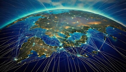 Obraz premium Intricate global value chains connecting manufacturers, suppliers, and distributors across