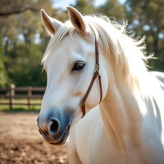 white horse portrait