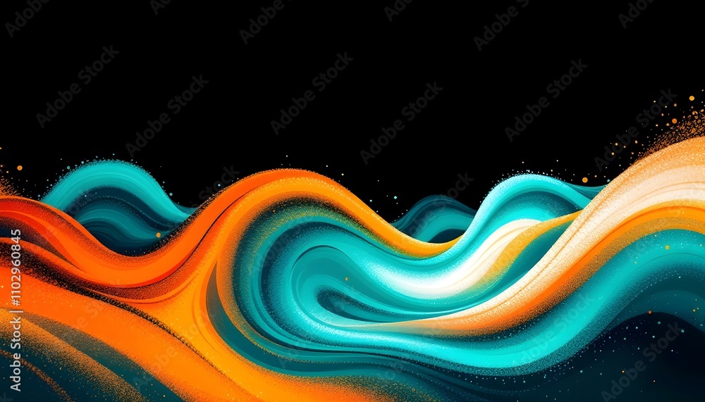 Poster Retro grainy gradient background noise texture effect summer poster design. Abstract modern gradient web banner. Grainy gradient background teal orange red blue retro noise texture