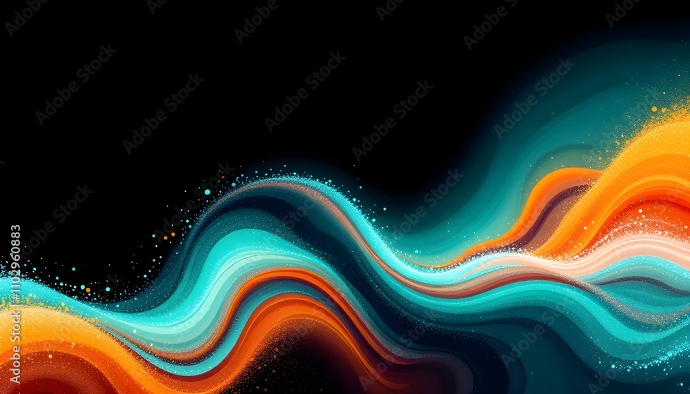 Poster Retro grainy gradient background noise texture effect summer poster design. Abstract modern gradient web banner. Grainy gradient background teal orange red blue retro noise texture