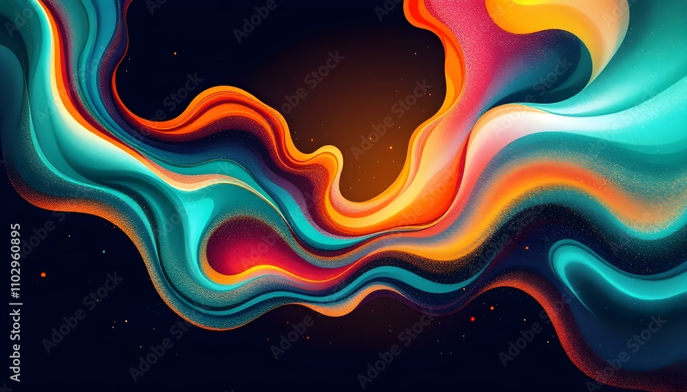 Aufkleber Retro grainy gradient background noise texture effect summer poster design. Abstract modern gradient web banner. Grainy gradient background teal orange red blue retro noise texture