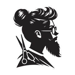 barber icon set silhouette vector illustration