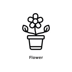 Flower Vector Outline Icon. Eps 10 file