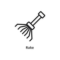 Rake Vector Outline Icon. Eps 10 file