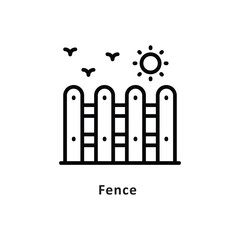 Fence Vector Outline Icon. Eps 10 file
