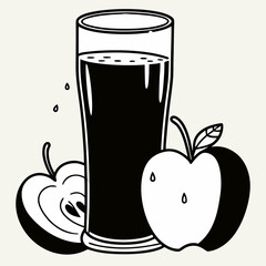 Apple-juice-black-and-white-color