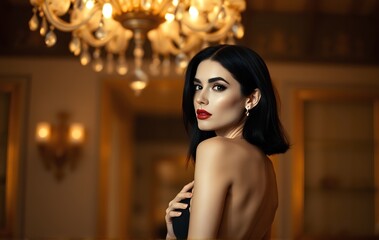 Elegant Back - Mysterious Charm in a Classical Room