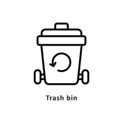 Trash bin Vector Outline Icon. Eps 10 file