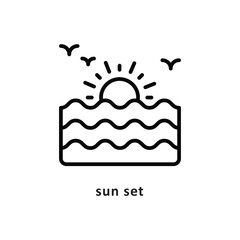 sun set Vector Outline Icon. Eps 10 file