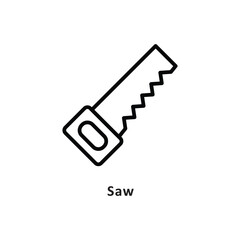 Saw Vector Outline Icon. Eps 10 file