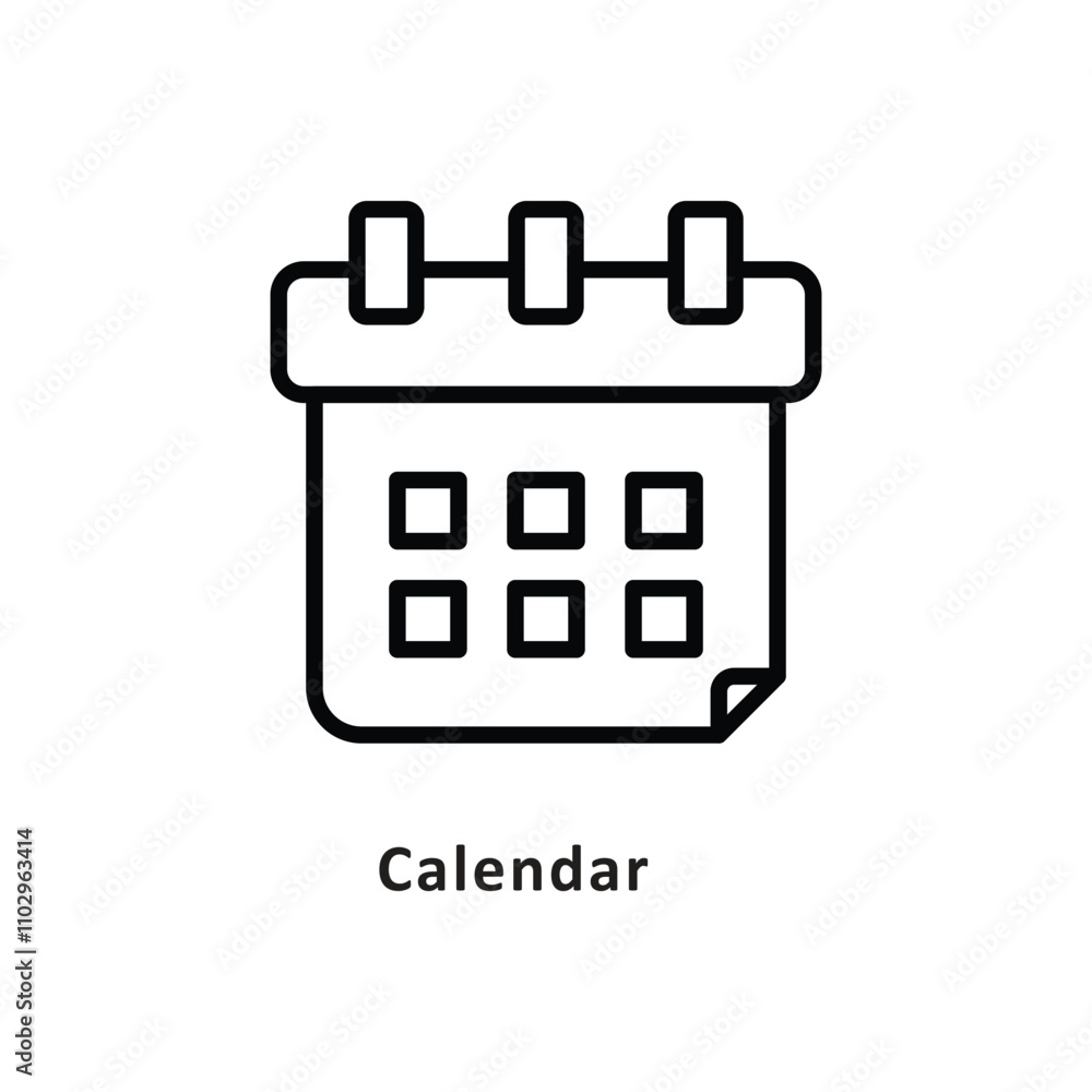 Poster calendar vector outline icon. eps 10 file