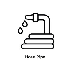Obraz premium Hose Pipe Vector Outline Icon. Eps 10 file