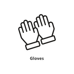 Gloves Vector Outline Icon. Eps 10 file