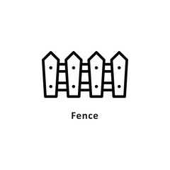 Fence Vector Outline Icon. Eps 10 file