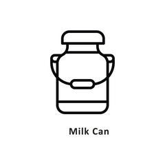 Milk Can Vector Outline Icon. Eps 10 file