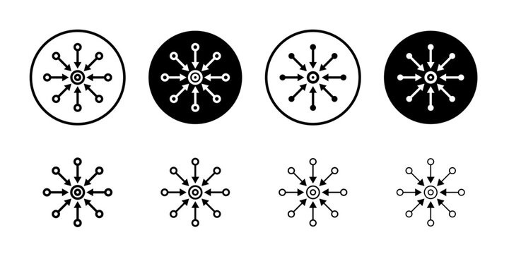 Centralized icon Black and white outline vector