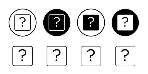 Question icon Black and white outline vector