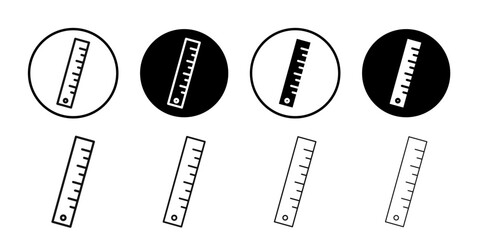 Ruler icon Black and white outline vector