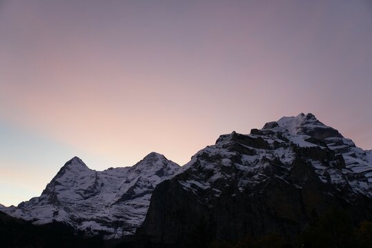 Mt Eiger, Mt M&ouml;nch, Mt Jungfrau view from Murren - Switzerland