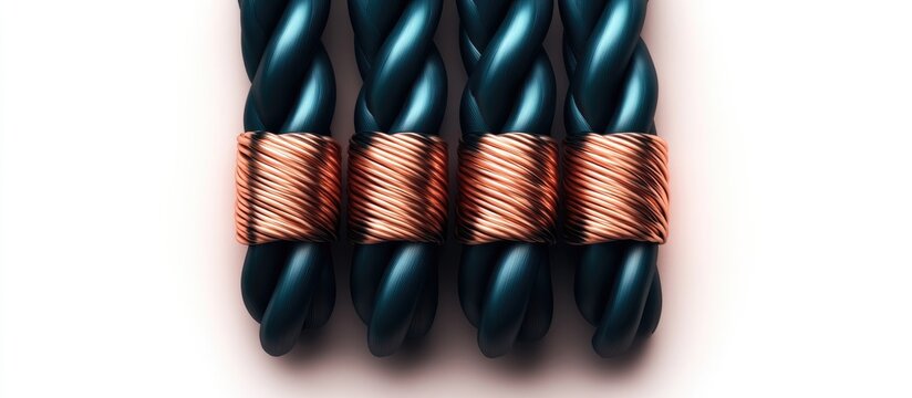 Insulated electrical cables and copper wires showcasing engineering aspects of insulation materials and their applications in modern technology