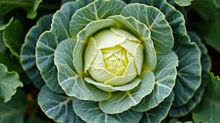 Obraz premium head of cabbage on a bed