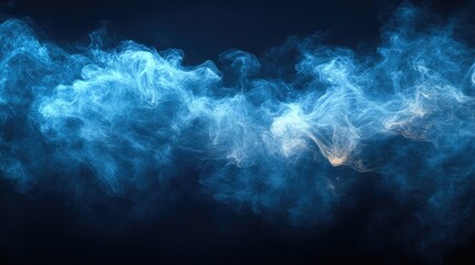Obraz premium Blue smoky texture creating a dramatic backdrop with flowing patterns and a dark background for a captivating visual effect