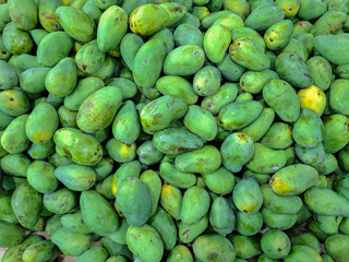 background with piles of mangoes on display and for sale