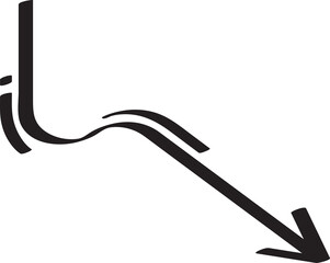 Turn Down Doodle Arrow