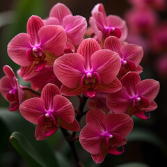 An explosion of red orchids