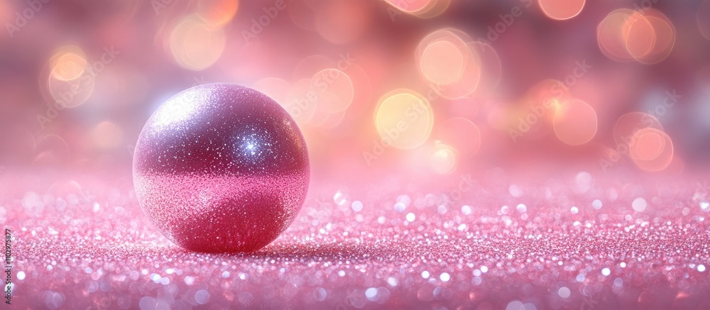 Poster elegant shimmer ball on a glittery backdrop for celebrations and events with soft bokeh lights creat