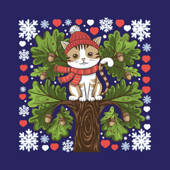 christmas card with snowman