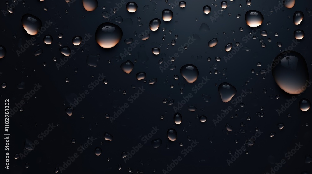 Poster elegant water droplets on a dark background creating a visually striking design template for creativ