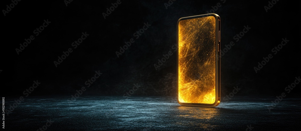 Poster lifelike smartphone mockup in a dark environment showcasing design and visualization concepts with s