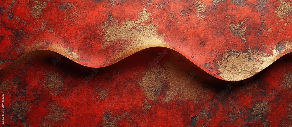 Poster textured fabric wave with vibrant red and gold hues creating a dynamic and artistic background for d
