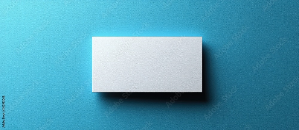 Aufkleber empty business card template on a vibrant blue background showcasing a minimalist design for brandin