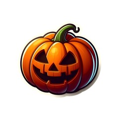 halloween pumpkin sticker design for seasonal decoration