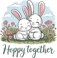 easter card with rabbit