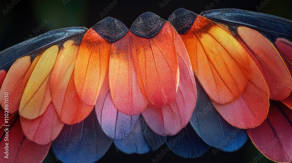 Poster colorful butterfly wing pattern creating a vibrant abstract background texture for artistic and desi