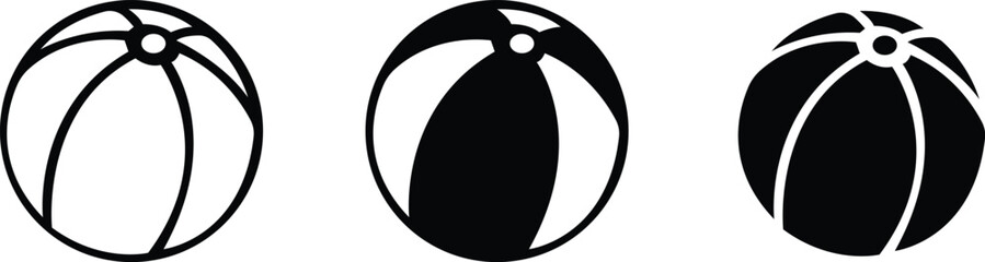 Beach ball icon set.Vector illustration of beach balls beach ball icon template color editable. beach ball symbol vector sign isolated on white background illustration for graphic and web design.