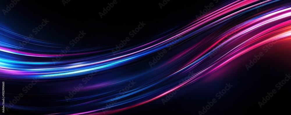 Aufkleber a vibrant, flowing design of colorful light streaks against a dark background, creating a dynamic an