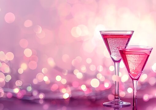 Elegant Bachelorette Party Invitation with Pink and Glittery Background - Powered by Adobe