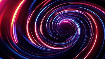 Fototapeta premium A vibrant, swirling tunnel of neon lights in blue and pink hues, creating a dynamic, futuristic visual effect.