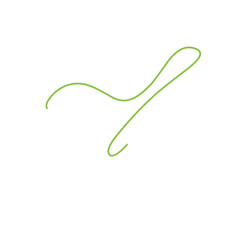 green thread line vector