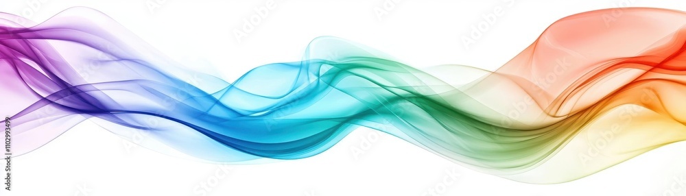 Aufkleber a vibrant wave of colorful smoke flows seamlessly, blending hues from purple to orange, creating a d